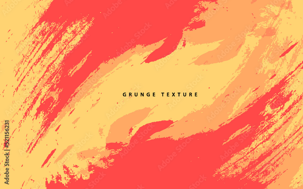 Abstract grunge texture orange paintbrush background