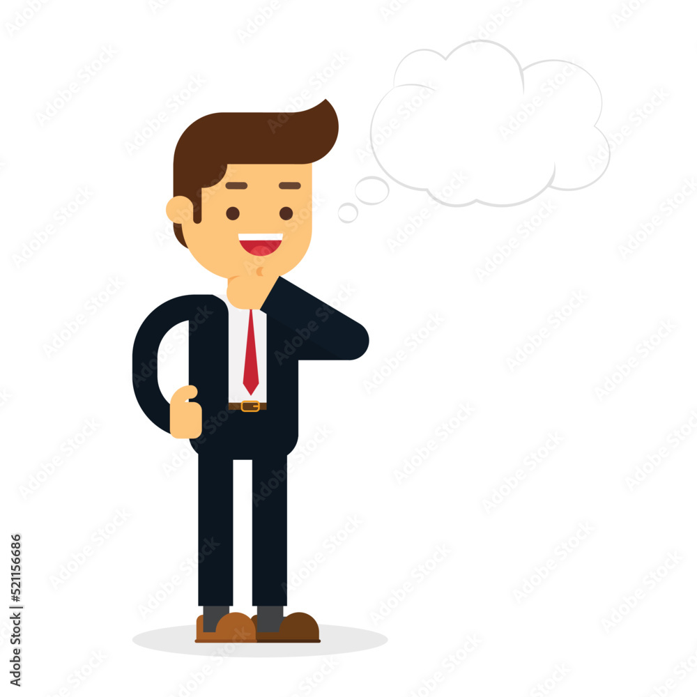 Young man with Bubbles for speech thinking Young man with Bubbles for speech thinking