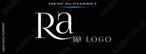 Monogram RA LOGO  Abstract Fashion font alphabet. Minimal modern urban fonts for logo, brand etc. Typography typeface uppercase lowercase and number. vector illustration