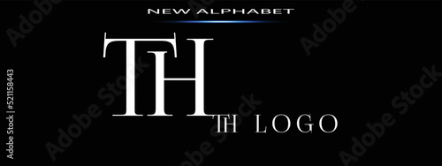 Monogram TH LOGO Abstract Fashion font alphabet. Minimal modern urban fonts for logo, brand etc. Typography typeface uppercase lowercase and number. vector illustration
