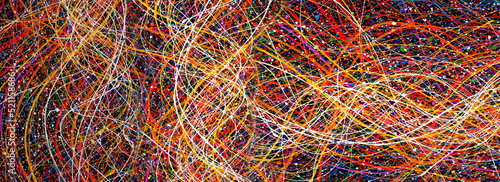 Hand draw digital painting abstract art panorama background colors texture design illustration..