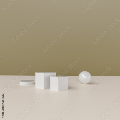 Abstract empty geometric shape podiums for product on pastel background.