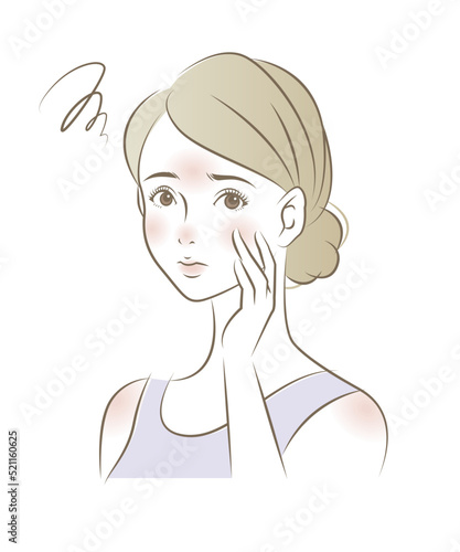 日焼けした女性のイラスト素材 ベクター UV 美容 夏