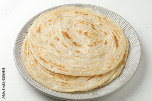 Kerala paratha porotta roti Malabar parotta barotta is a layered flatbread made from maida flour ,South Indian, Kerala food, Tamil Nadu india, Sri Lankan.