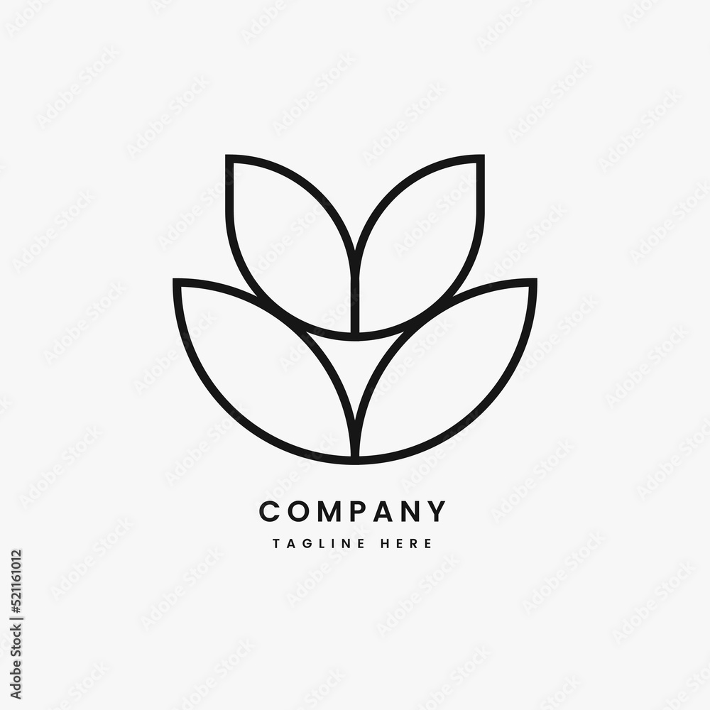 Flower line minimalist modern logo design template Flower line minimalist modern logo design template