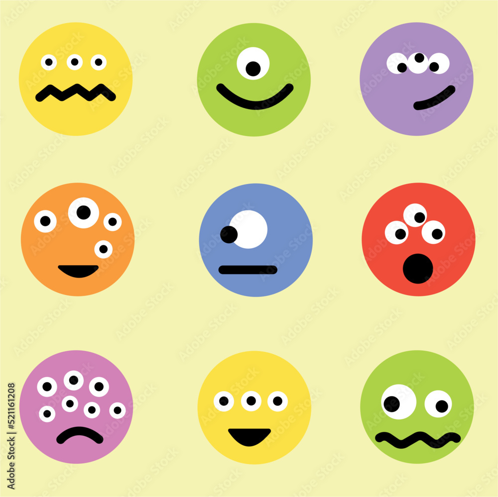 Happy Halloween. Monster colorful silhouette head face icon set line. Cute cartoon scary funny baby character. Happy Halloween. Monster colorful silhouette head face icon set line. Cute cartoon scary funny baby character.