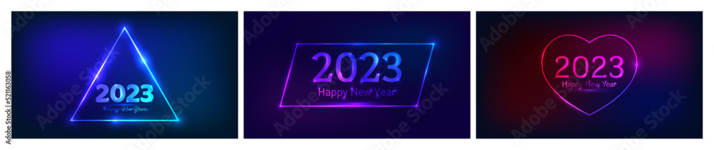 2023 Happy New Year neon background 2023 Happy New Year neon background