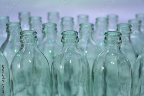 Empty glass soda bottles