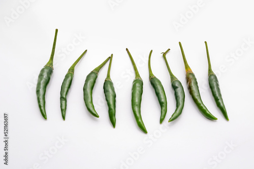 green pepper on a white background