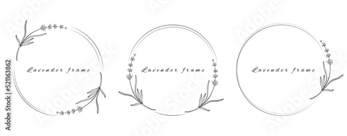 Black on white lavender hand drawn logo template in elegant and minimal style. Vector illustration.