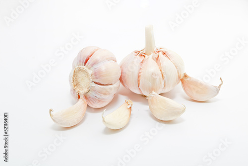 garlic on a white background