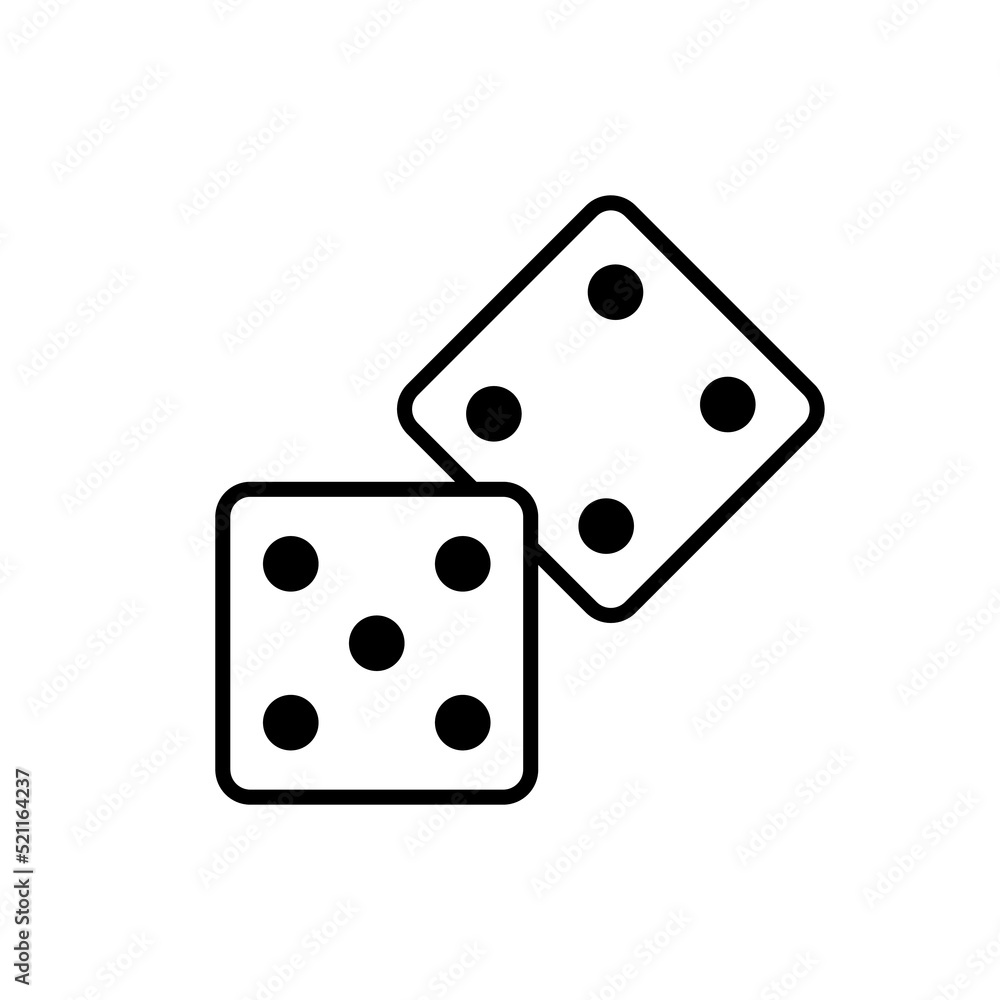 Dice Black Line Icon. Gambling Risk Chance Bet Sign. Two Dice Square Outline Logo. Play Cube Roll Random Lucky Game Glyph Pictogram. Backgammon Fun Flat Symbol.Isolated Vector Illustration Dice Black Line Icon. Gambling Risk Chance Bet Sign. Two Dice Square Outline Logo. Play Cube Roll Random Lucky Game Glyph Pictogram. Backgammon Fun Flat Symbol.Isolated Vector Illustration