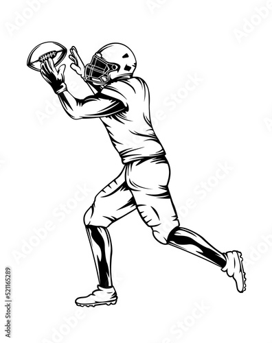 American football player. Quarterback isolated illustration. Football player vector. American football championship. Sport theme vector illustration.