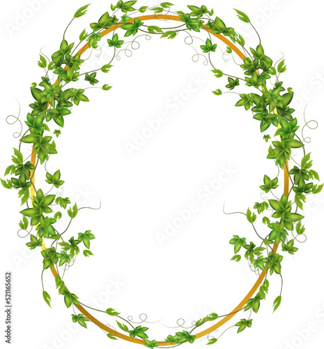 Golden frame with green branch.Abstract invitation design with leaves, tvigs and geometric frame.Herbal minimalistic vector frame.Greenery wedding square invitation.