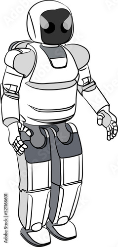 Technological Modern White Robot