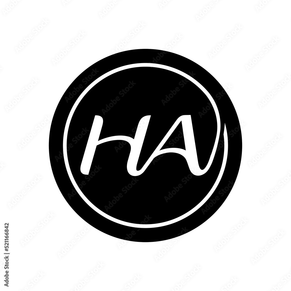 Minimal Logo Design Made of Letters H and A Minimal Logo Design Made of Letters H and A