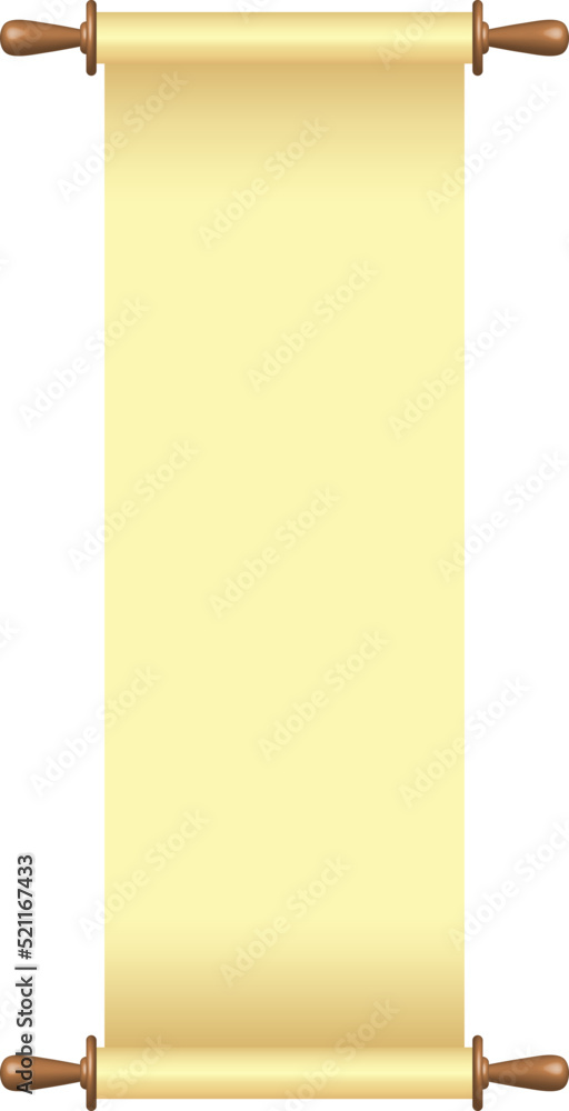 Blank paper scroll vector illustration isolated on white 