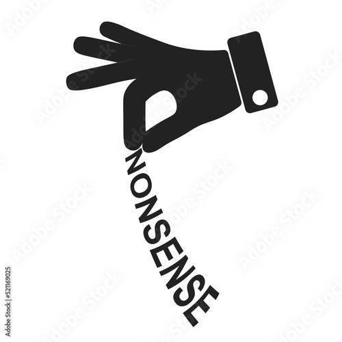 the hand that is holding is throwing out nonsense, like a gossip icon. the concept of spreading rumors, lies, nonsense, slander in society