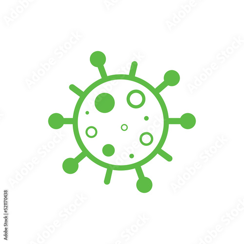 Coronavirus is green in a minimalist style.