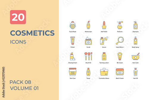 cosmetics icons collection. Set contains such Icons as face powder, tooth paste, and more