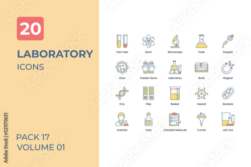 Laboratory icons collection. Set contains such Icons as chemistry experiment, science, and more