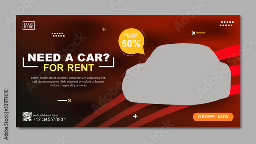 car rental banner modern web banner template