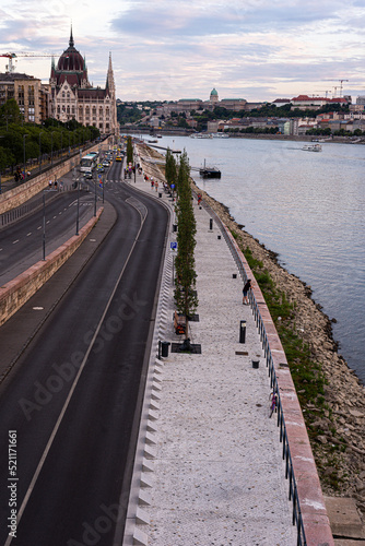 walkway to Parliament in Budapest