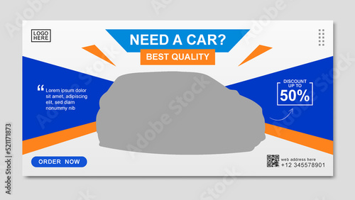 car rental banner modern web banner template