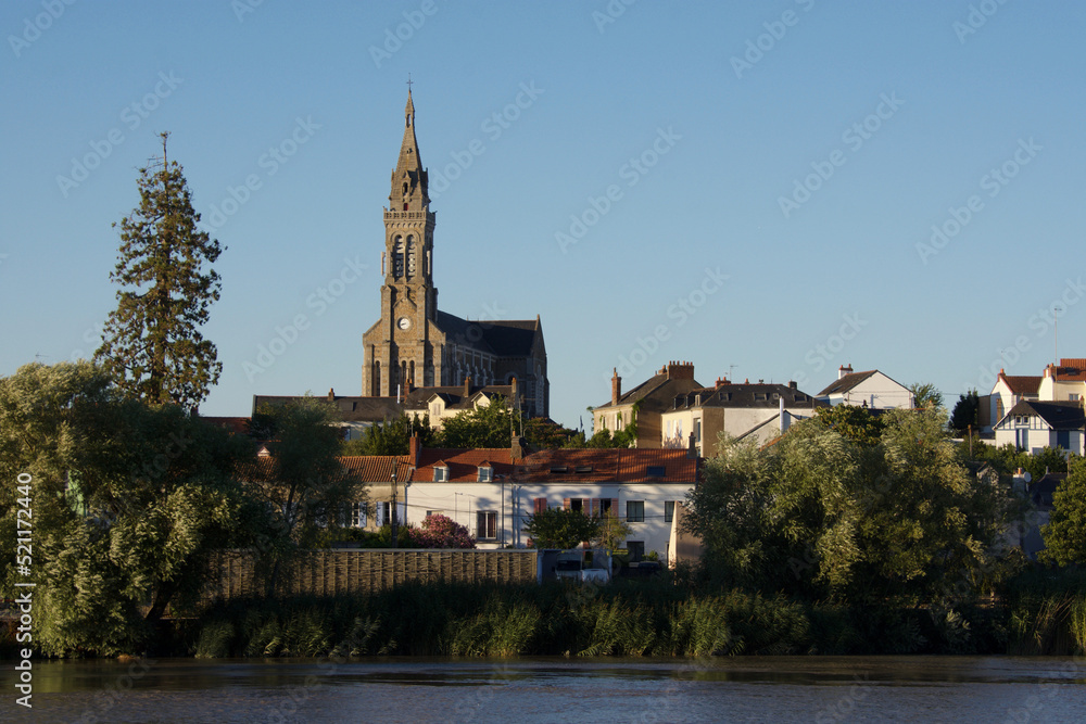 The church of Basse-Indre,  estuary of Loire. France
