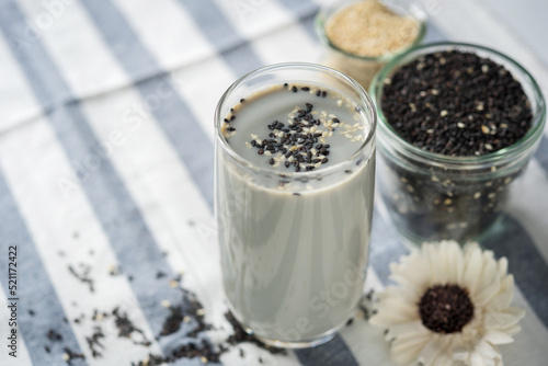 Soy milk mix black sesame, black sesame drink