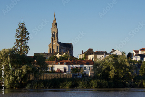 The church of Basse-Indre, estuary of Loire. France 