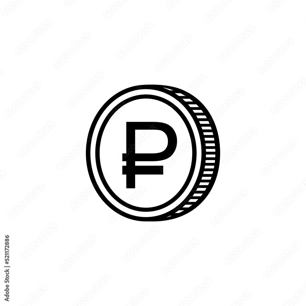 Ruble Icon-Symbol. Ruble Coin Icon-Symbol. Russian Money Coins. Vector Illustration Ruble Icon-Symbol. Ruble Coin Icon-Symbol. Russian Money Coins. Vector Illustration
