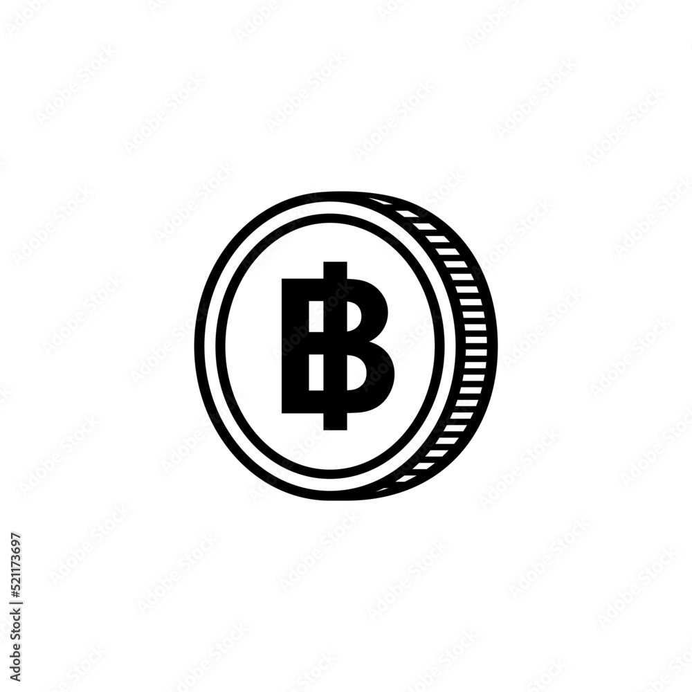 Thailand Currency Icon Symbol. THB, Baht Coins. Vector Illustration Thailand Currency Icon Symbol. THB, Baht Coins. Vector Illustration