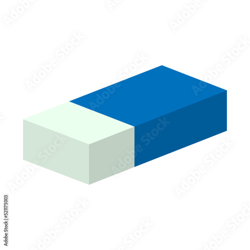 eraser or rubber in blue paper for art craft vector illustration photo