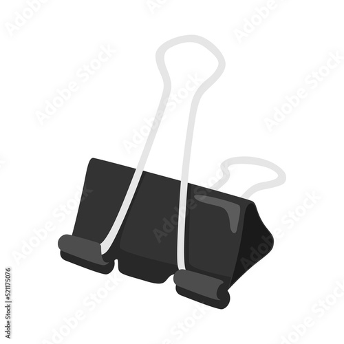 big paper clip made of wire and black sheet metal for art craft vector illustration