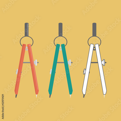 divider caliper roundabout math tool compass vector illustration