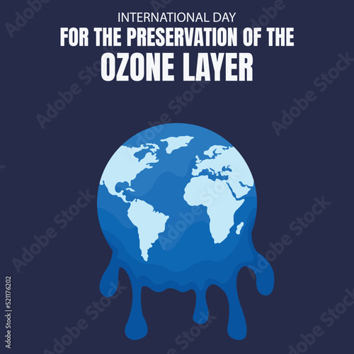 illustration vector graphic of Earth is melting in space, perfect for international day, preservation of the ozon layer, celebrate, greeting card, world ozone day, ecology, etc.