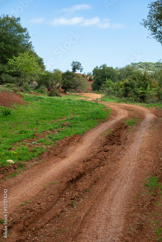 Wallpaper Mural Dirt road in Kokkinopilos (red clay), Preveza Greece, a unique geological phenomenon. Torontodigital.ca