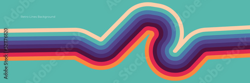 Abstract 1970's background design in simple retro style with stripes. Vector illustration.