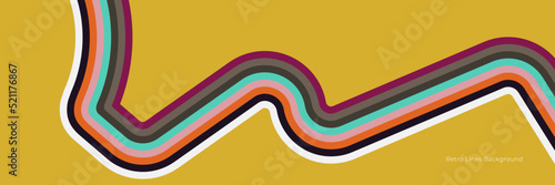 Abstract 1970's background design in simple retro style with stripes. Vector illustration.