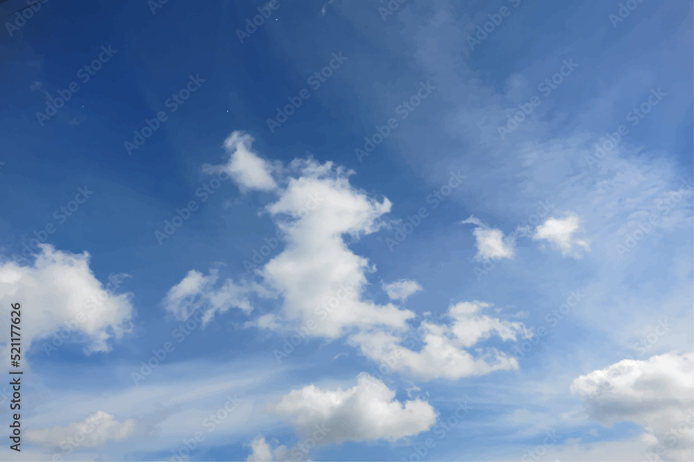 Obraz premium Blue sky with sparse clouds