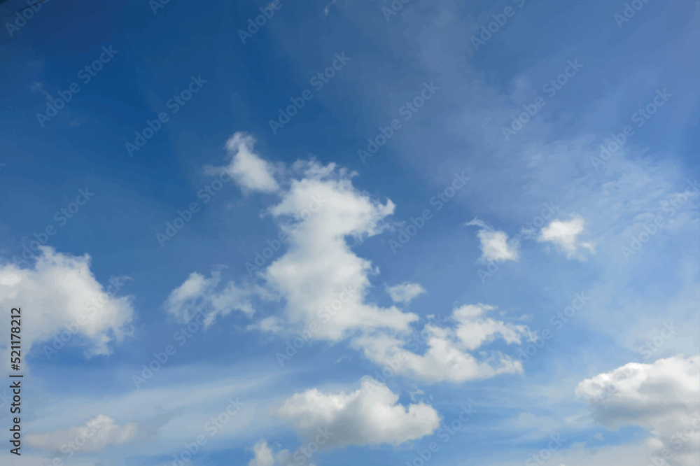 Blue sky with sparse clouds