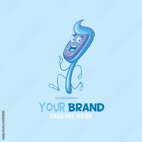 toot brush mascot cartoon character
