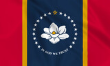 Illustration waving state Flag of Mississippi