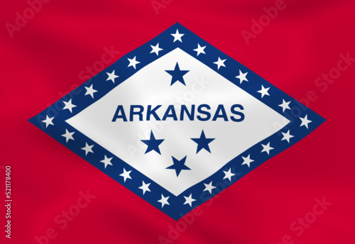 Illustration waving state Flag of Arkansas