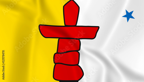 Illustration waving state Flag of Nunavut