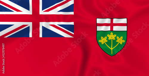 Illustration waving state Flag of Ontario