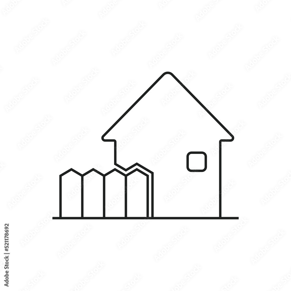 simple wooden home fence icons on white background. simple wooden home fence icons on white background.