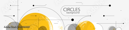 Abstract circles and lines vector background, geometric composition drawing technology plan, loop circular digital scheme.