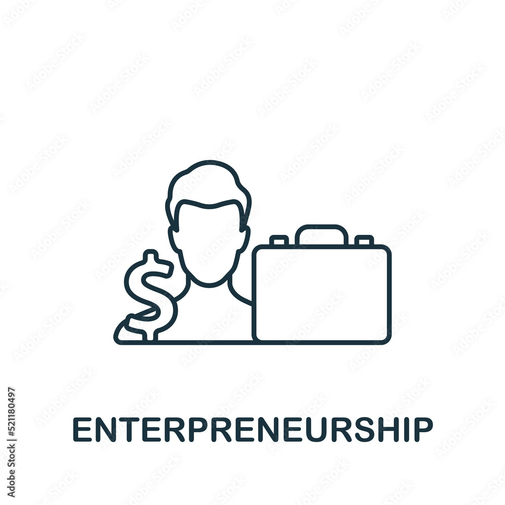 Enterpreneursship icon. Monochrome simple icon for templates, web design and infographics